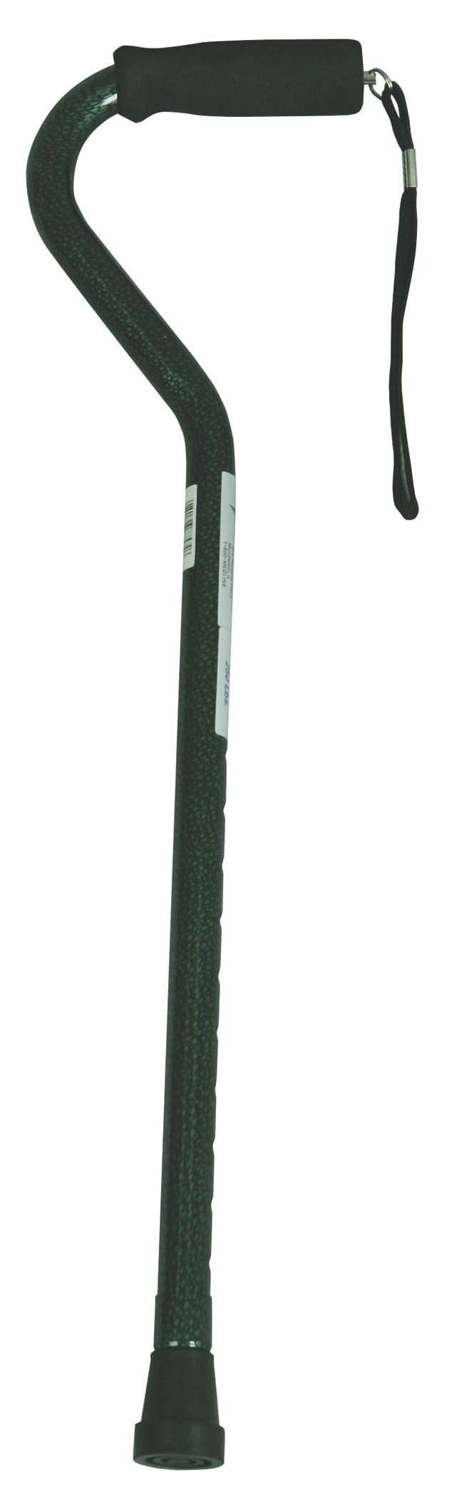 OFFSET HANDLE FASHION CANE GREEN: OFFSET HANDLE FASHION CANE GREEN
