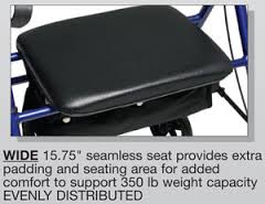 lumex set n go wide height adjustable rollator 350 lbs capacity — photo 3 of 5