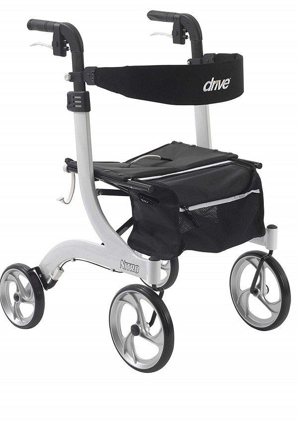 nitro euro style walker rollator white 300 lbs cap — photo 2 of 5