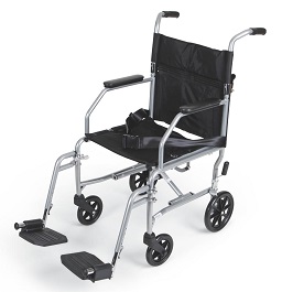 19 inches wide portable transport chair 300 lbs cap