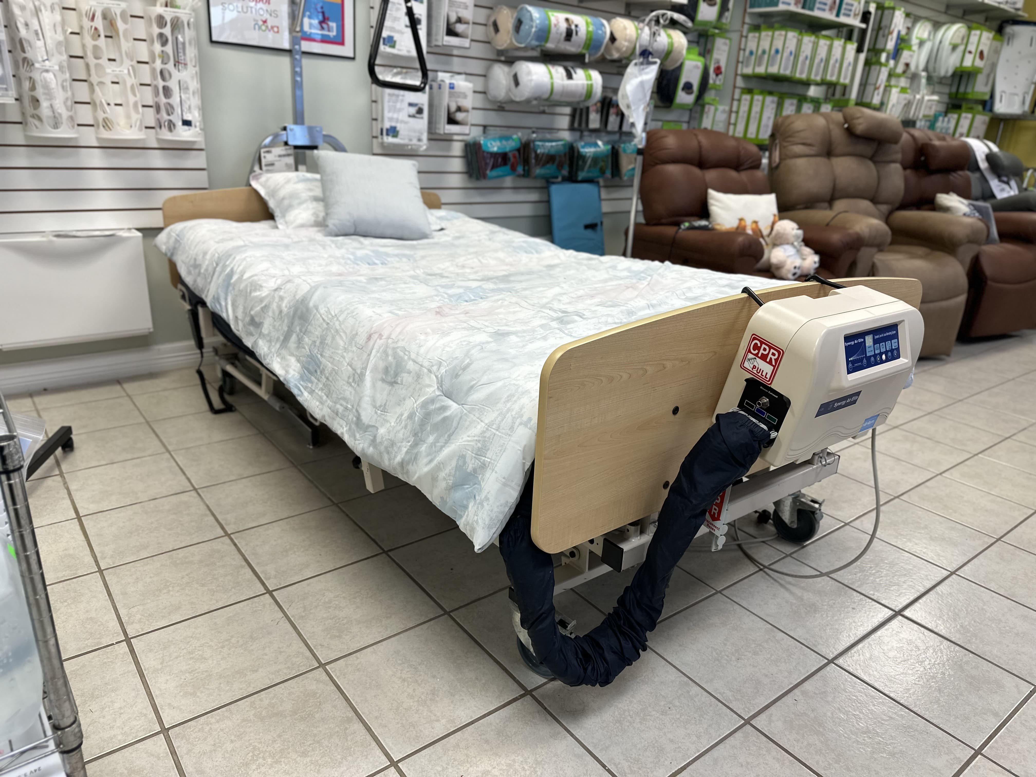 Hillrom Bariatric 48" Hospital Bed with Dynamic Low Air Loss Alternating System Mattress