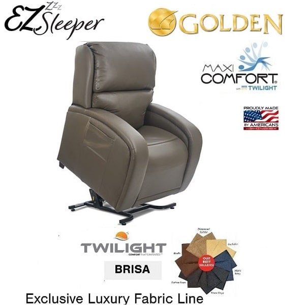 luxury ez sleeper twilight recliner lift chair in brisa fabric — photo 2 of 6