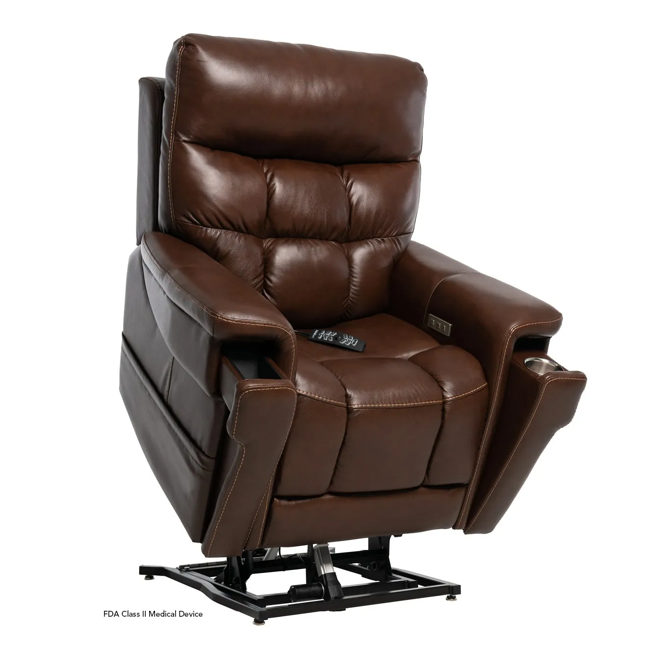 vivalift! ultra power sleeper lift recliner in american leather heat and massage and lumbar — photo 2 of 6