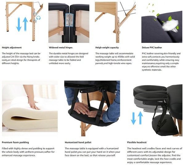 portable and adjustable folding massage table — photo 4 of 6